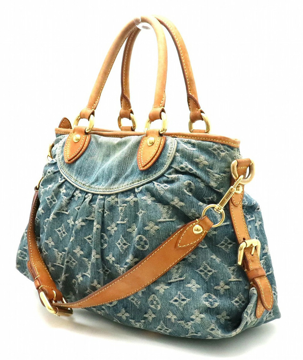 Louis Vuitton Denim Monogram Bag Neo Blue Shoulder Tote Cabby Handbag